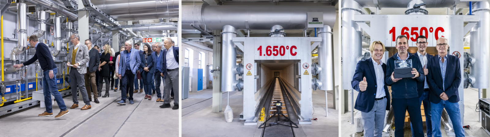 Feierliche Zündung von Riedhammers Hochtemperatur-Tunnelofen HTTO bei Fa. Steuler, Deutschland